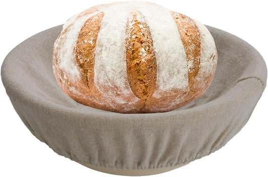 Crystal Lemon 9-Inch Banneton Basket – Sourdough Bread Proofing Bowl with Liner for Artisan Baking