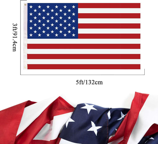 American Flag 3x5 for Outdoors – USA Flag for Home, Yard – High Wind Polyester Material – Ideal for 4th of July, Thanksgiving