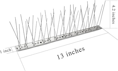 C Crystal Lemon Stainless Steel Bird Spikes – Durable Deterrent Strips for Pigeons, Crows, and Squirrels – Outdoor Use,