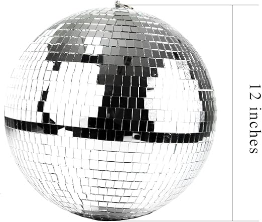 Disco Ball – Fun and Bright Disco Ball Ornament – 16inch Large Disco Ball Décor for Parties, Weddings, Events – Fun and Classic Mirror Ball with Glass Pieces – Shiny and Elegant Design