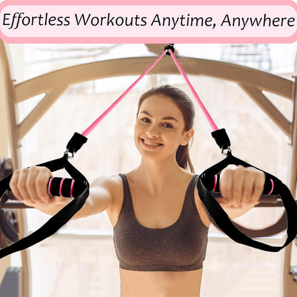 C Crystal Lemon Pilates Bar Kit with Resistance Bands, Complete Pilates Training Set for Home and Gym
