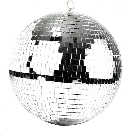 Disco Ball – Fun and Bright Disco Ball Ornament – 16inch Large Disco Ball Décor for Parties, Weddings, Events – Fun and Classic Mirror Ball with Glass Pieces – Shiny and Elegant Design