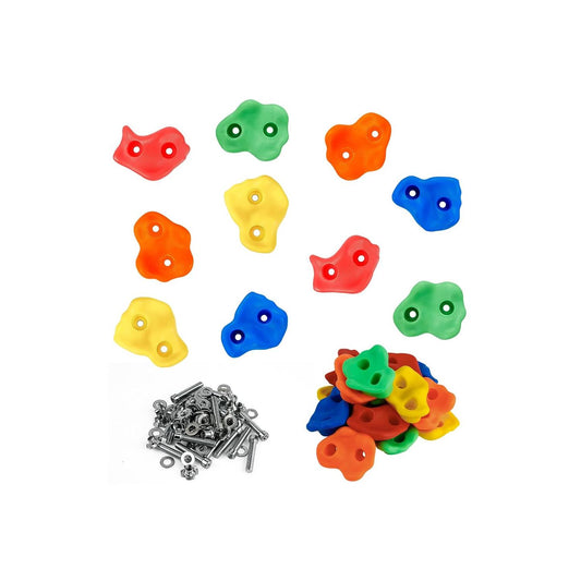 10 Pack, Textured Rock Climbing Holds for Kids with Installation Hardware