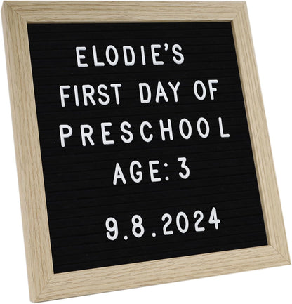 Felt Letter Board – 10x10in, Includes 336 Letters, Symbols & Emojis – Changeable Word Board for Home, Office, Baby Showers & Events