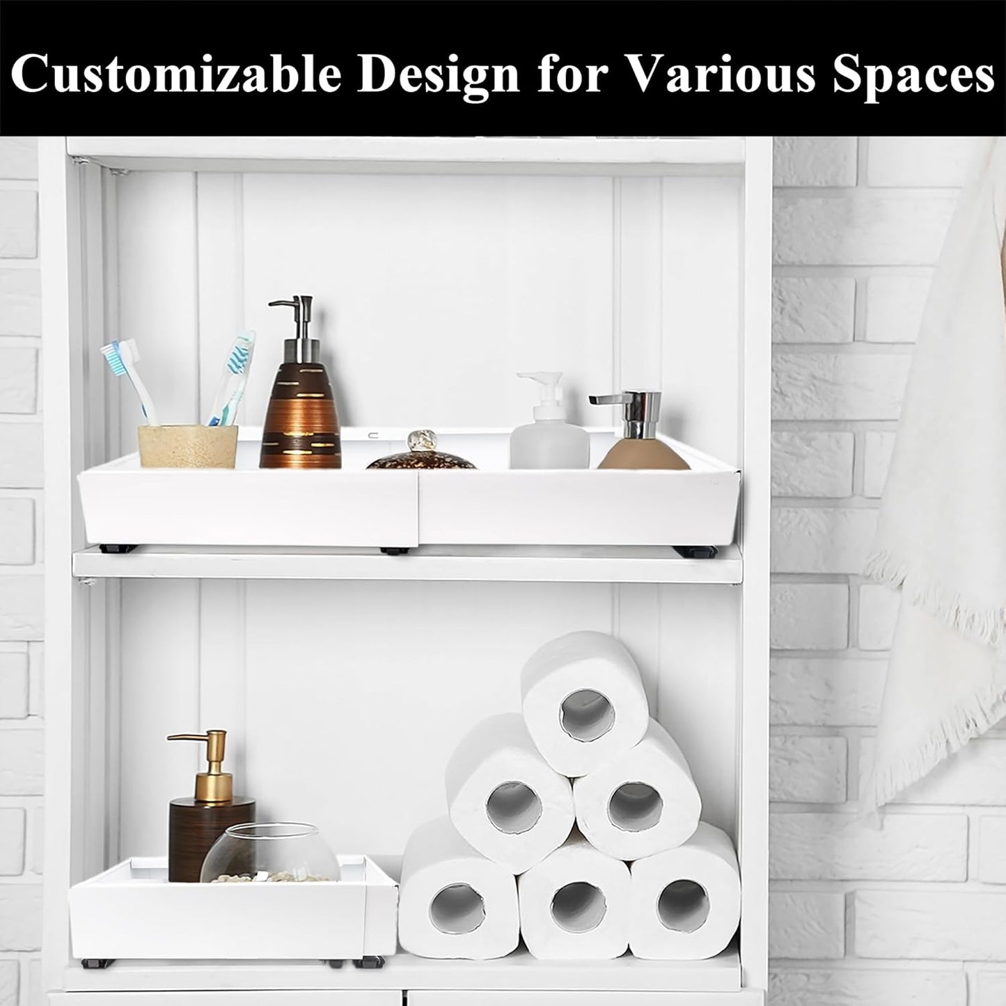 Pull-Out Cabinet Organizer – Adjustable Width Drawer for Kitchen Cabinets