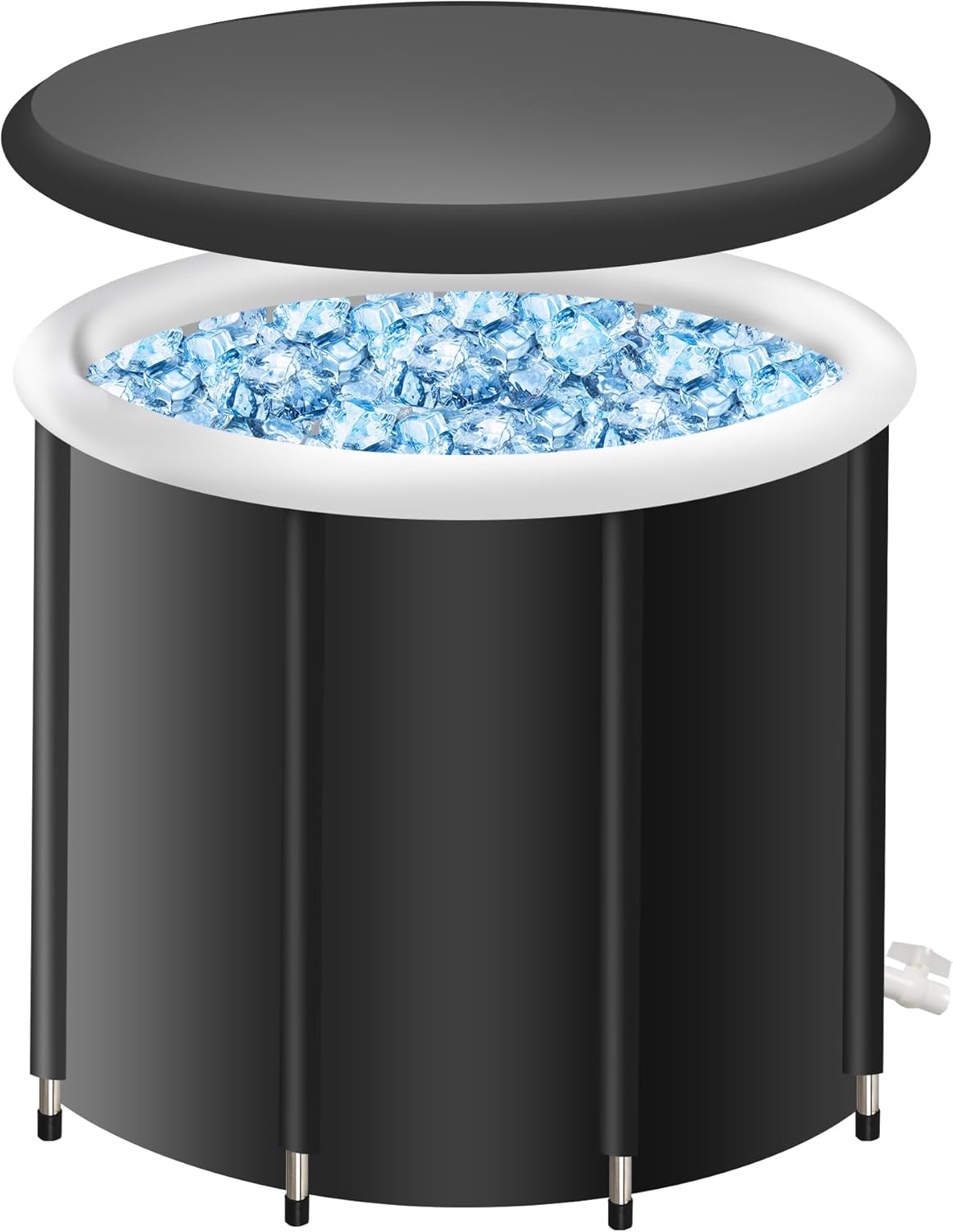 Inflatable Cold Plunge Tub with Support Rods & Cover - Portable for Ice Bath Therapy