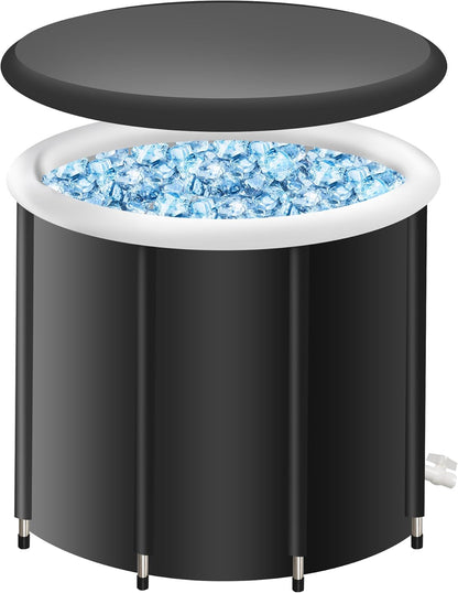 Inflatable Cold Plunge Tub with Support Rods & Cover - Portable for Ice Bath Therapy