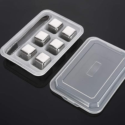 C Crystal Lemon Whiskey Stones – Reusable Stainless Steel Chilling Cubes for Scotch, Bourbon & Irish Whiskey – Durable Metal Ice Cubes for Your Favorite Drink