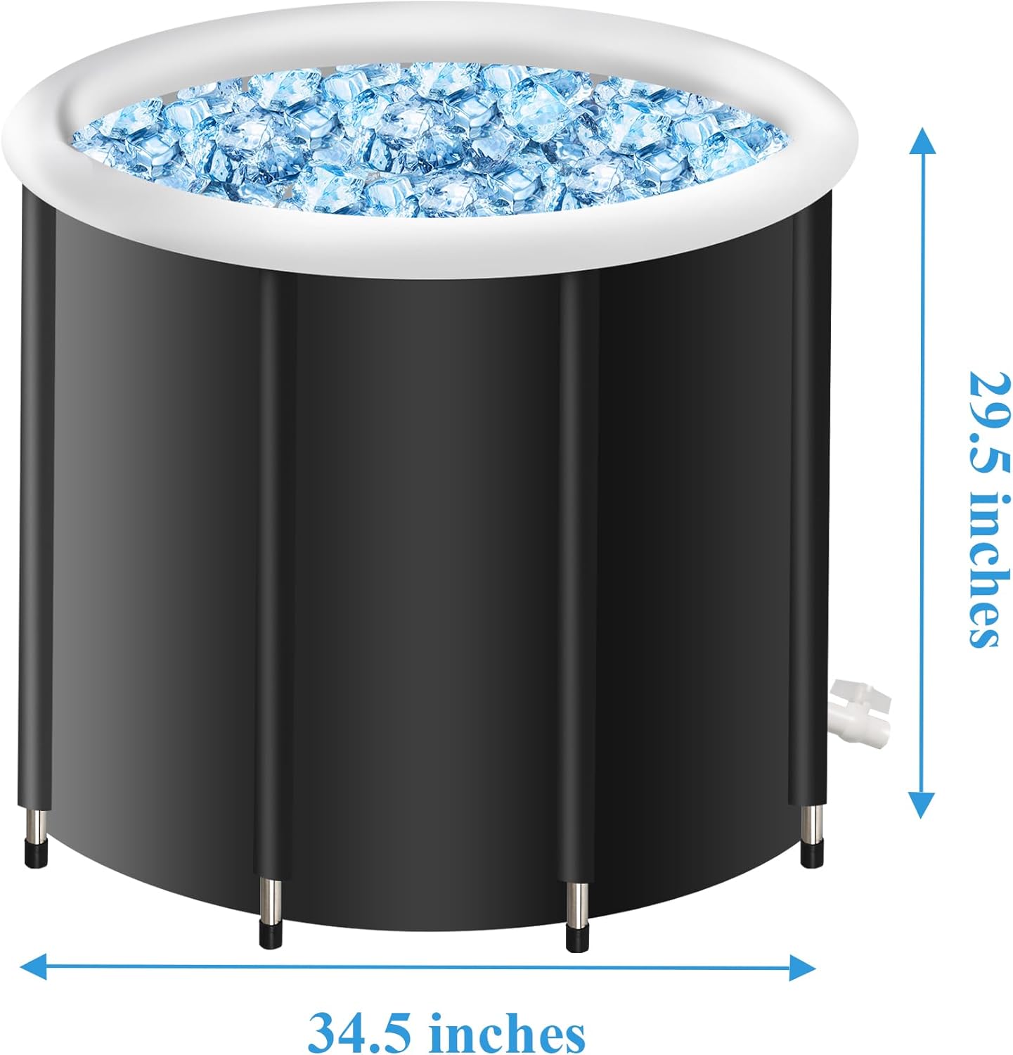 Inflatable Cold Plunge Tub with Support Rods & Cover - Portable for Ice Bath Therapy