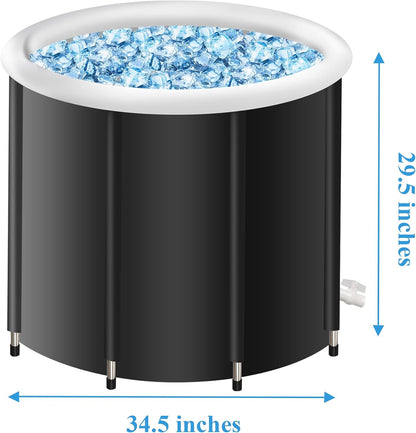 Inflatable Cold Plunge Tub with Support Rods & Cover - Portable for Ice Bath Therapy