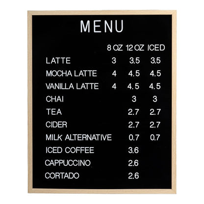 C Crystal Lemon 24x30 Black Felt Menu Letter Board – Large Changeable Vintage Sign with White Letters for Restaurants, Cafés, Bars