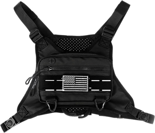 Crystal Lemon Running Chest Pack – Waterproof Adjustable Vest Bag with Reflective Strips, Phone Holder for Men