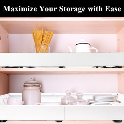 Pull-Out Cabinet Organizer – Adjustable Width Drawer for Kitchen Cabinets