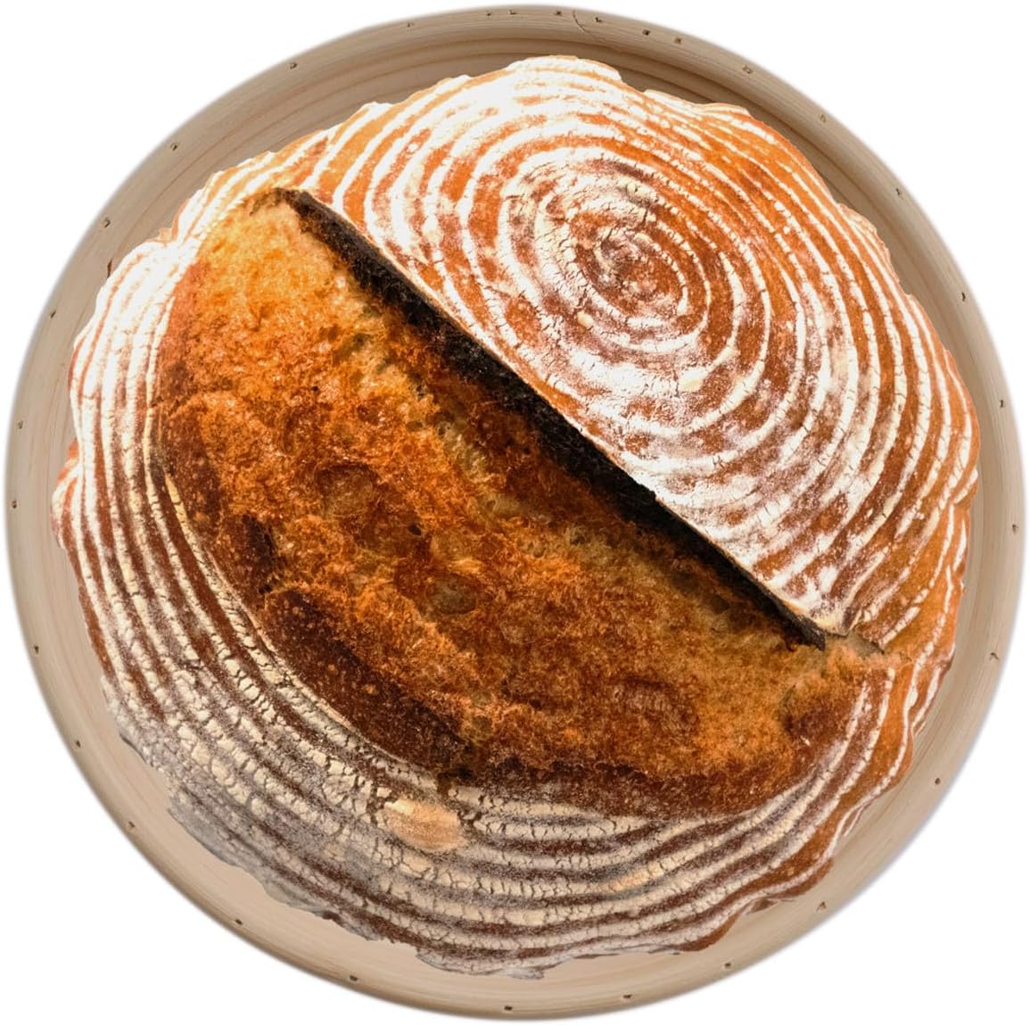 Crystal Lemon 9-Inch Banneton Basket – Sourdough Bread Proofing Bowl with Liner for Artisan Baking