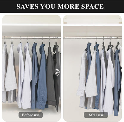 C Crystal Lemon Hanger Connector Hooks – 50-Pack Space-Saving Hooks for Clothes Hangers – Cascading Organizer for Closet, Small Space Saver