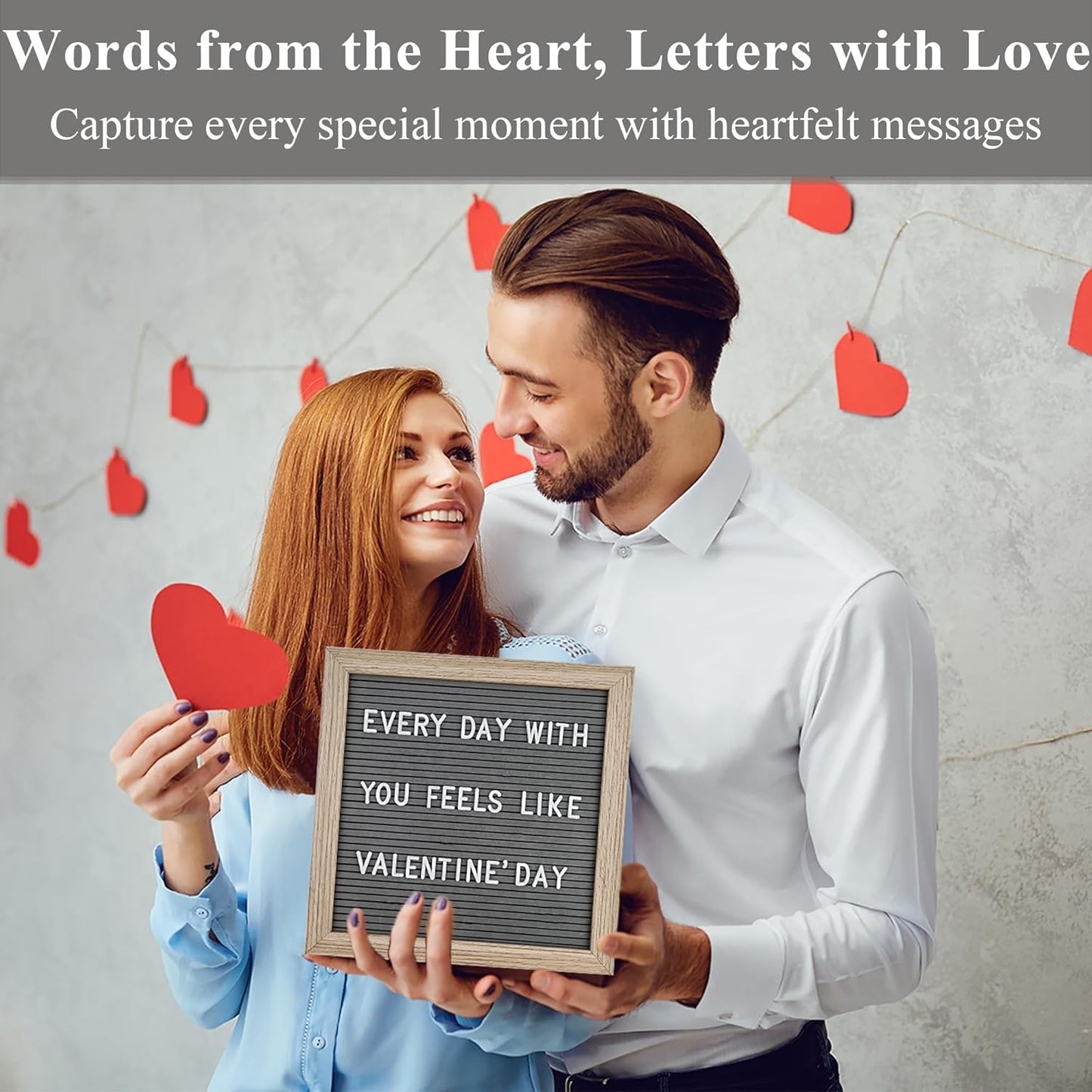 Felt Letter Board – 10x10in, Includes 336 Letters, Symbols & Emojis – Changeable Word Board for Home, Office, Baby Showers & Events