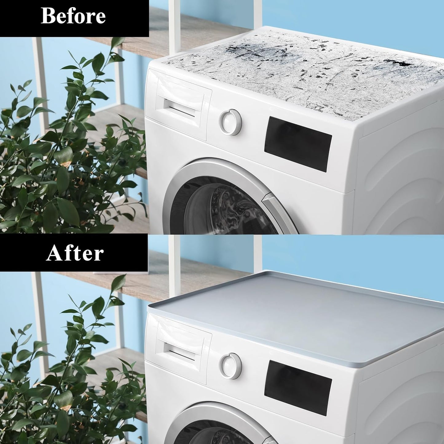 Crystal Lemon Silicone Mat for Washer & Dryer – Non-Slip Top Cover for Appliance Protection