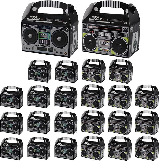 Durable and Thick 80s 90s Boom Box Retro Party Favors Boxes for Party