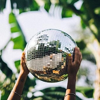 C Crystal Lemon Disco Ball – Fun, Shiny Mirror Ball Ornament for Parties, Weddings & Events – Elegant Glass Design (12 & 16 inches)