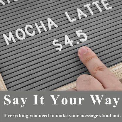 Felt Letter Board – 10x10in, Includes 336 Letters, Symbols & Emojis – Changeable Word Board for Home, Office, Baby Showers & Events