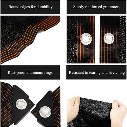 Crystal Lemon 10x19.5ft Shade Cloth – 80% Sun Block Mesh Tarp with Grommets for Garden & Patio