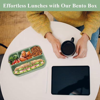 Crystal Lemon Silicone Bento Box – Eco-Friendly Lunch Container for Snacks, Work & On-the-Go Meals