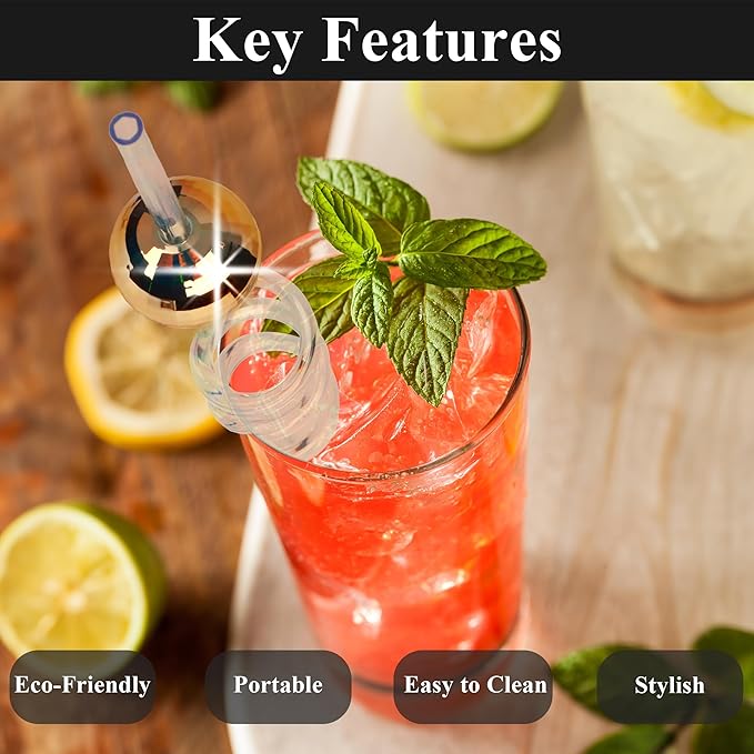 Set of 12 Reusable Disco Ball Straws: Ideal for Bachelorette Parties, Birthdays, and Disco Events
