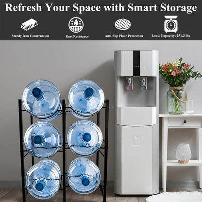 5-Gallon Water Jug Holder – Cast Iron Storage Rack for 5-Gallon Bottles with Removable Tiers