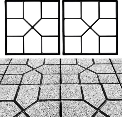 Crystal Lemon Concrete Molds 2-Pack – 15.7"x15.7"x1.57 Grid Paver Forms for Walkway, Patio & Garden Path