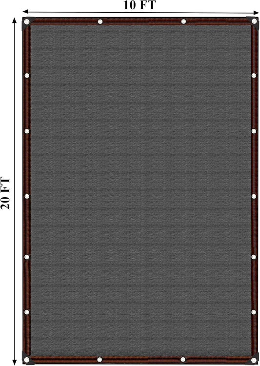 Crystal Lemon 10x19.5ft Shade Cloth – 80% Sun Block Mesh Tarp with Grommets for Garden & Patio