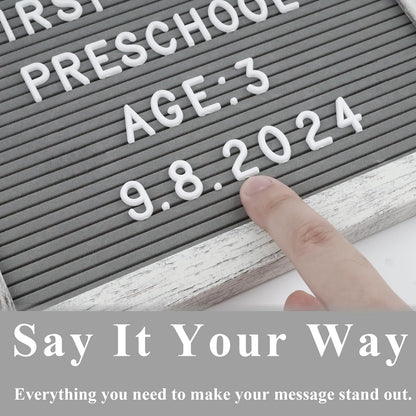 Felt Letter Board – 10x10in, Includes 336 Letters, Symbols & Emojis – Changeable Word Board for Home, Office, Baby Showers & Events