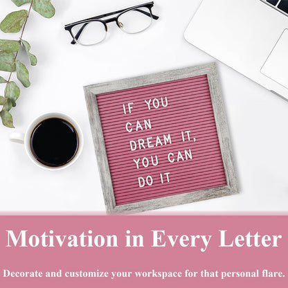 Felt Letter Board – 10x10in, Includes 336 Letters, Symbols & Emojis – Changeable Word Board for Home, Office, Baby Showers & Events