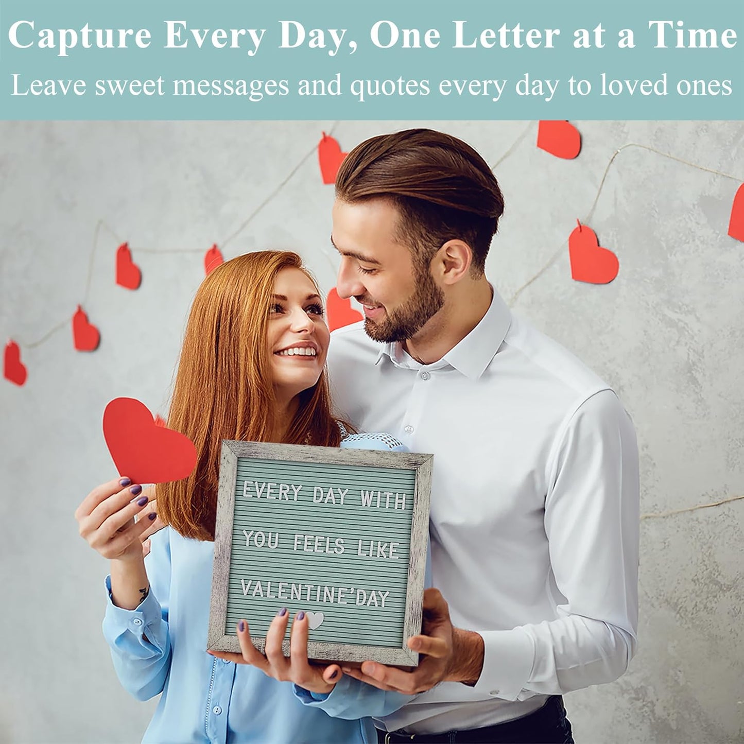 Felt Letter Board – 10x10in, Includes 336 Letters, Symbols & Emojis – Changeable Word Board for Home, Office, Baby Showers & Events