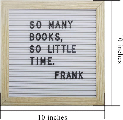Felt Letter Board – 10x10in, Includes 336 Letters, Symbols & Emojis – Changeable Word Board for Home, Office, Baby Showers & Events