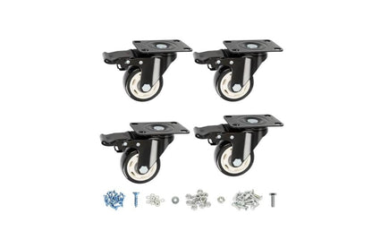 Crystal Lemon 3-Inch Caster Wheels – Heavy-Duty Swivel Set of 4 with Brake for Furniture & Carts