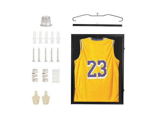 Crystal Lemon Jersey Display Case – 31.25"x23.25" UV-Protected Wall Frame for Sports Memorabilia