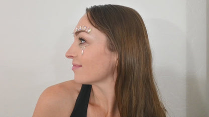 Crystal Lemon Face Jewels – 4-Pack Rhinestone Stickers for Rave, Festival & Body Art
