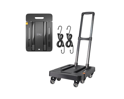 Crystal Lemon Heavy-Duty Folding Dolly Cart – 440LB Capacity with Wheels & Lock for Luggage & Moving