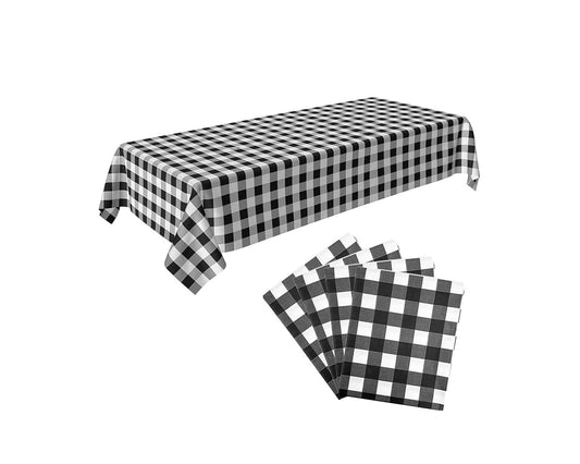 C Crystal Lemon Tablecloth Checkered Tablecloth for Picnic Table - Vinyl Gingham Tablecloth Perfect for Outdoors and Camping - Waterproof Tablecloth